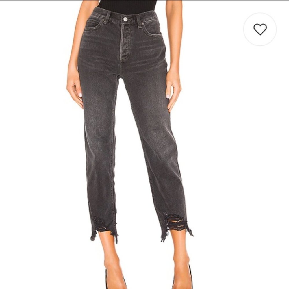 we the free chewed up black straight jeans